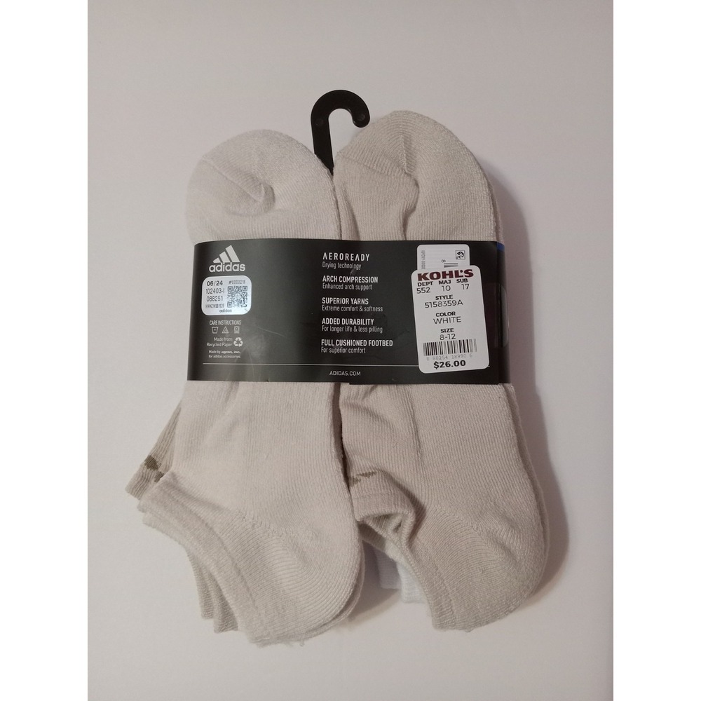 Adidas No Showsocks 6 Pair Men 6-12